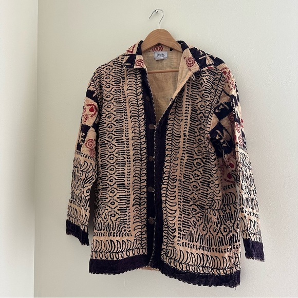 Vintage Jackets & Blazers - Vintage Blue Sky Quilted Reversible Buttondown Jacket 100% Cotton